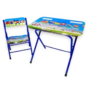 ESCRITORIO PLEGABLE AZUL ABECEDARIO CON TREN