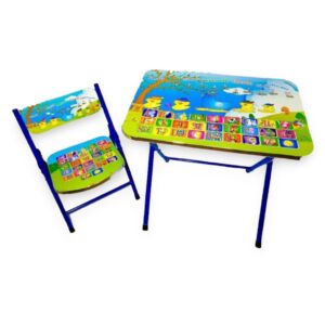 ESCRITORIO INFANTIL PLEGABLE AZUL POLLITOS