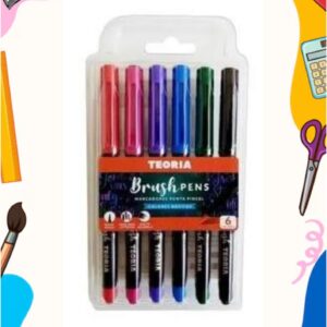 MARCADOR PINCEL X6 COLORES BÁSICOS