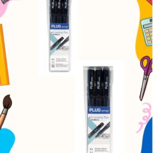 MARCADOR CALIBRADO 0.2/0.4/0.8MMS PLUS OFFICE COLOR NEGRO ESTUCHE X3