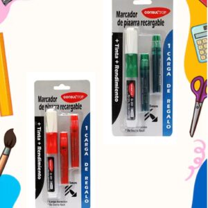 MARCADOR DE PIZARRA C/RECARGA BLISTER R Y V