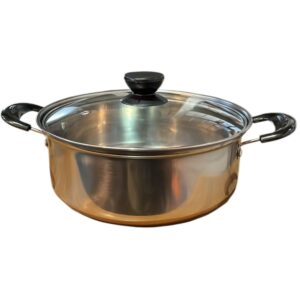 OLLA DE ALUMINIO CON TAPA DE VIDRIO 22CM