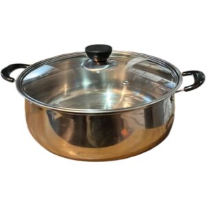 OLLA DE ALUMINIO CON TAPA DE VIDRIO 26CM