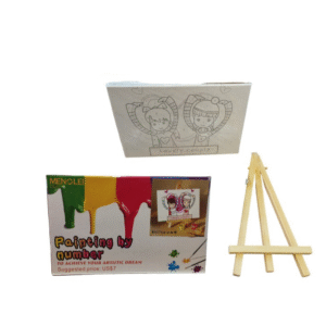 CUADRITO CON DISEÑOS PARA PINTAR CON ATRIL DE MADERA