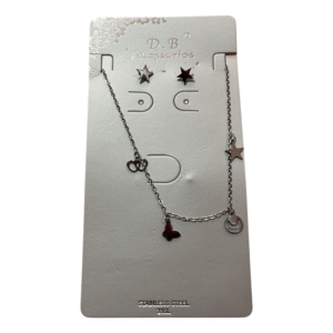 CONJUNTO COLLAR CON CARVANAS ESTRELLAS