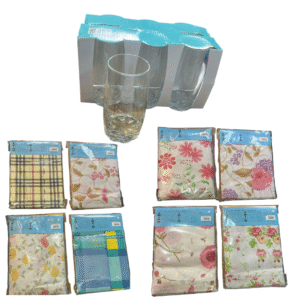 PRMO 2 PACK DE VASOS OVALADOS Y 1 MANTEL