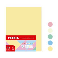 PAPEL A4 COLORES PASTELES X100