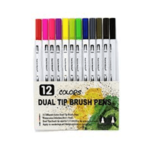 SET DE 12 MARCADORES DOBLE PUNTA MARCADOR Y FIBRA